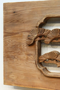 優雅な鶴の姿を松の木に添えた深彫り彫刻中型欄間　EZ2858abcd　在庫(a:1 b:1 c:1 d:1)枚