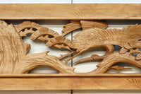 優雅な鶴の姿を松の木に添えた深彫り彫刻中型欄間　EZ2858abcd　在庫(a:1 b:1 c:1 d:1)枚