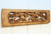 優雅な鶴の姿を松の木に添えた深彫り彫刻中型欄間　EZ2858abcd　在庫(a:1 b:1 c:1 d:1)枚