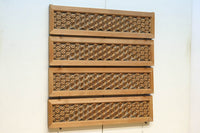 木地色のアレンジ組子装飾が映える小型欄間　EZ2860　在庫4枚