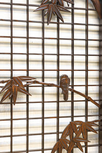 竹雀装飾を施した落ち着いた眺めの書院セット　EZ2865　在庫4枚一組