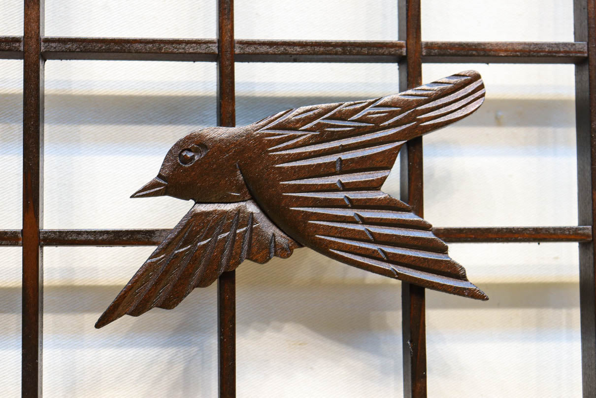 竹雀装飾を施した落ち着いた眺めの書院セット　EZ2865　在庫4枚一組