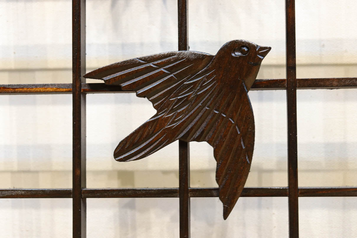 竹雀装飾を施した落ち着いた眺めの書院セット　EZ2865　在庫4枚一組