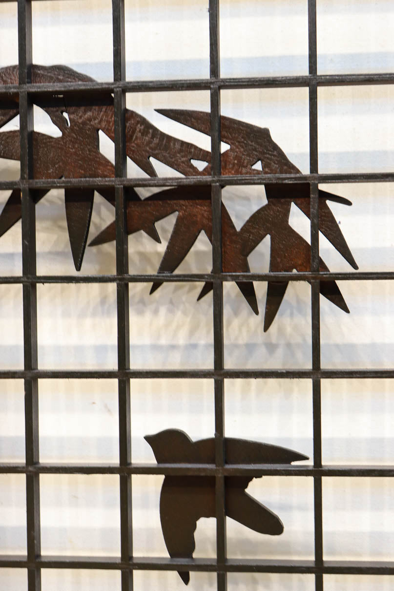 竹雀装飾を施した落ち着いた眺めの書院セット　EZ2865　在庫4枚一組