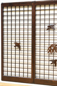 竹雀装飾を施した落ち着いた眺めの書院セット　EZ2865　在庫4枚一組