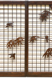 竹雀装飾を施した落ち着いた眺めの書院セット　EZ2865　在庫4枚一組
