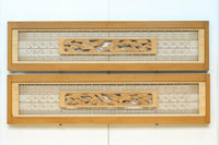 松と鶴の縁起の良い彫刻を描いた窓絵で華やいだ面持ちの彫刻欄間　EZ2868ab　在庫(a:1 b:1)枚