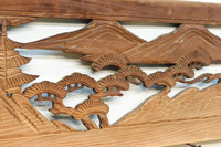 穏やかな風景が広がる彫刻欄間素材　EZ2877　在庫1枚