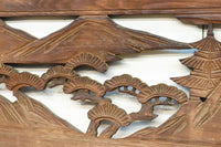 穏やかな風景が広がる彫刻欄間素材　EZ2877　在庫1枚