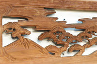 穏やかな風景が広がる彫刻欄間素材　EZ2877　在庫1枚