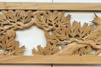 勇ましい鷹と松の縁起の良い絵柄が風格を感じさせる彫刻欄間素材　EZ2883　在庫1枚