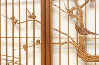 梅の木に鶯が羽を休める風景を描いた書院セット　EZ2889　在庫2枚一組