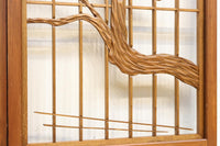 梅の木に鶯が羽を休める風景を描いた書院セット　EZ2889　在庫2枚一組