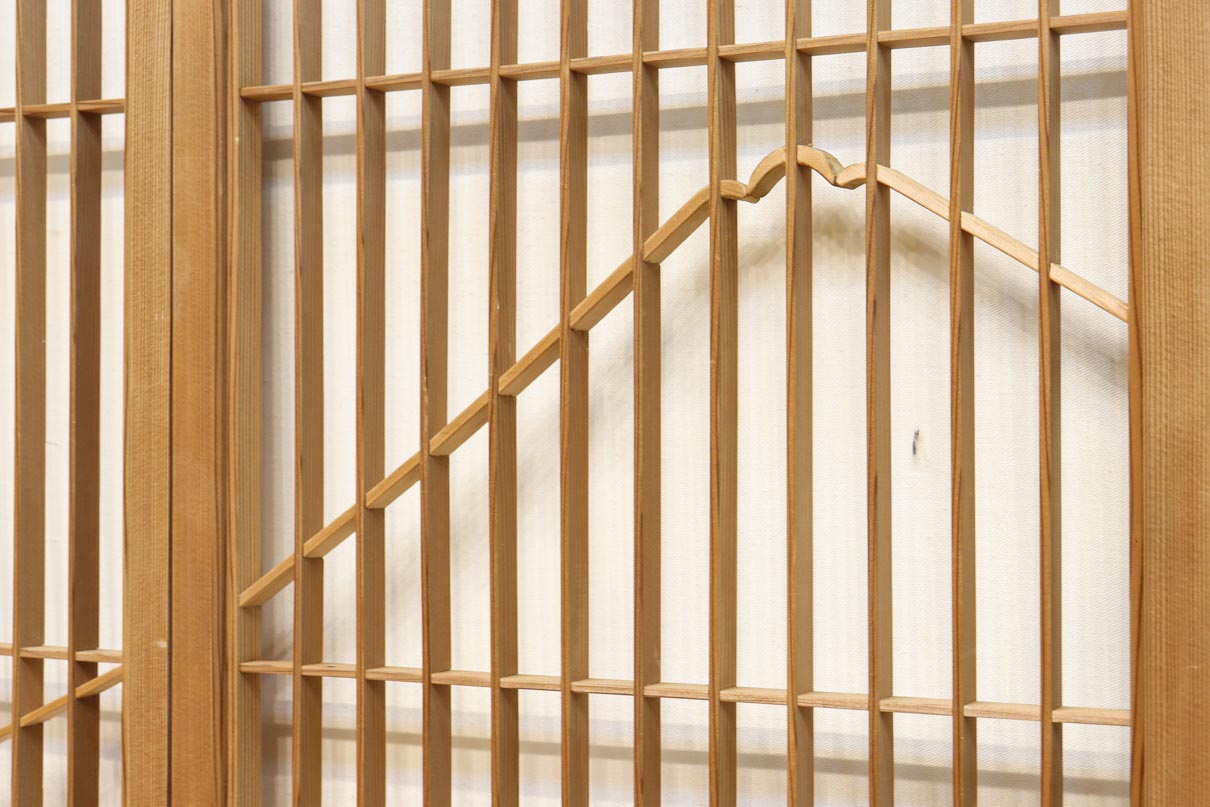 富士山を遠くに臨む静観な風景を描いた書院セット　EZ2891　在庫4枚一組