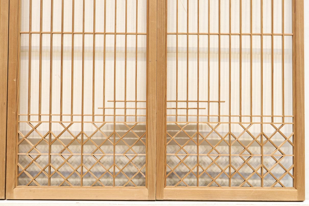 富士山を遠くに臨む静観な風景を描いた書院セット　EZ2891　在庫4枚一組