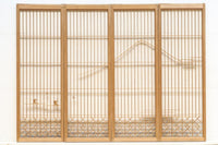 富士山を遠くに臨む静観な風景を描いた書院セット　EZ2891　在庫4枚一組
