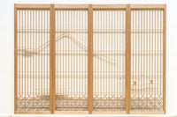 富士山を遠くに臨む静観な風景を描いた書院セット　EZ2891　在庫4枚一組