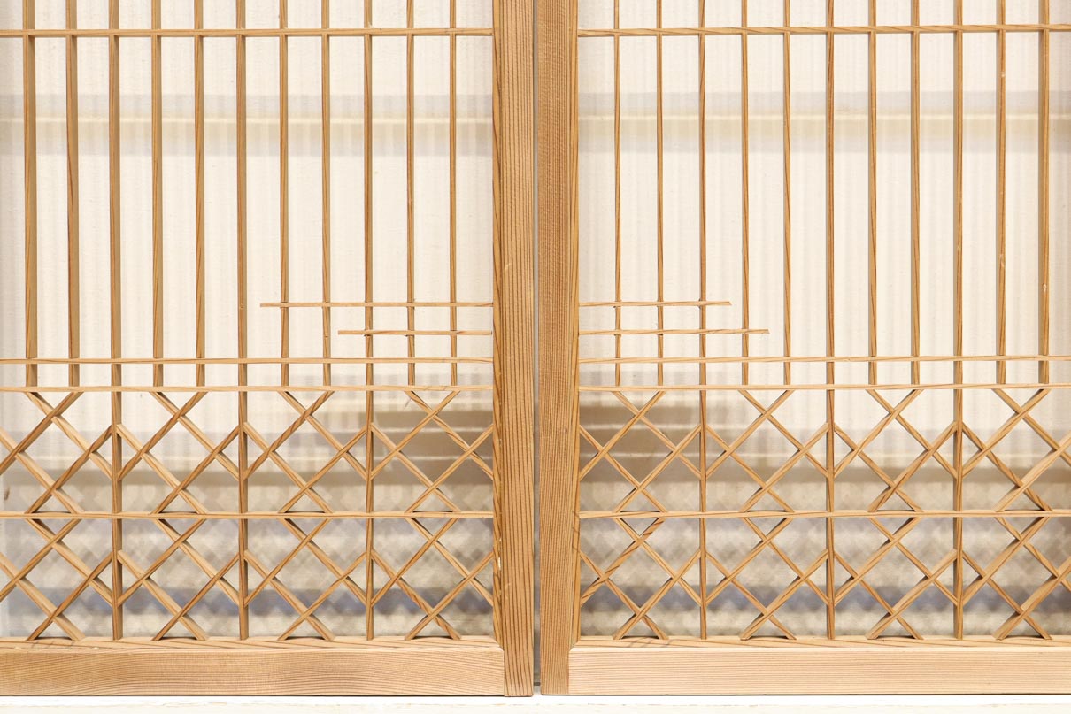 富士山を遠くに臨む静観な風景を描いた書院セット　EZ2891　在庫4枚一組