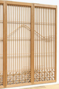 富士山を遠くに臨む静観な風景を描いた書院セット　EZ2891　在庫4枚一組