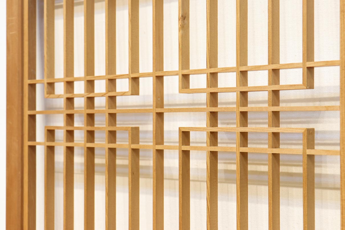 温かみある木地色の香図と蜀江の組子が美しい書院　EZ2893　在庫4枚