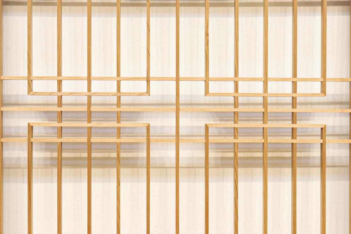 温かみある木地色の香図と蜀江の組子が美しい書院　EZ2893　在庫4枚