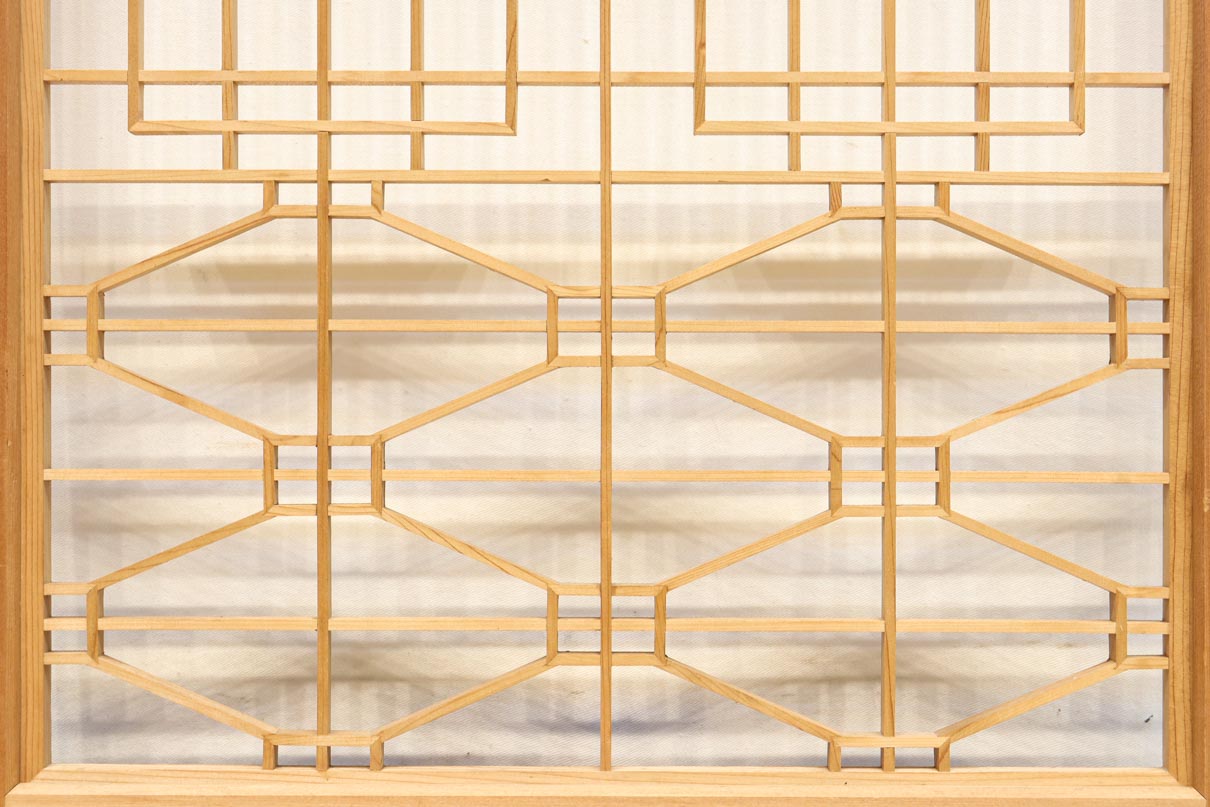 温かみある木地色の香図と蜀江の組子が美しい書院　EZ2893　在庫4枚