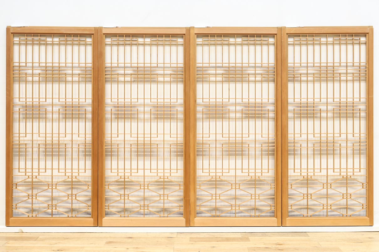 温かみある木地色の香図と蜀江の組子が美しい書院　EZ2893　在庫4枚