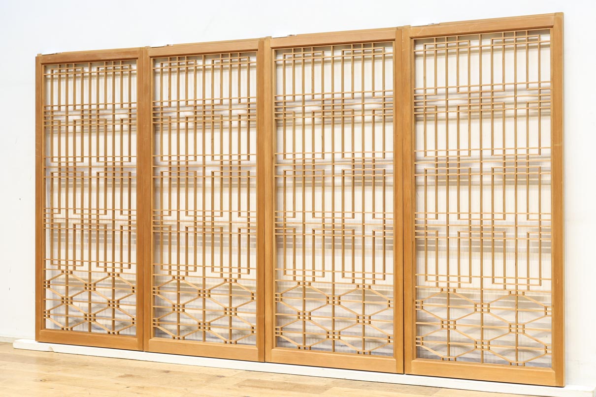 温かみある木地色の香図と蜀江の組子が美しい書院　EZ2893　在庫4枚