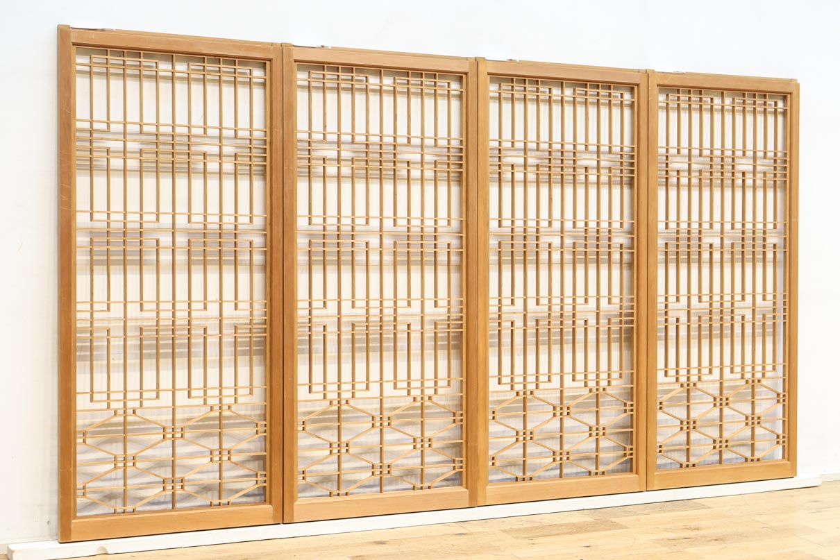 温かみある木地色の香図と蜀江の組子が美しい書院　EZ2893　在庫4枚