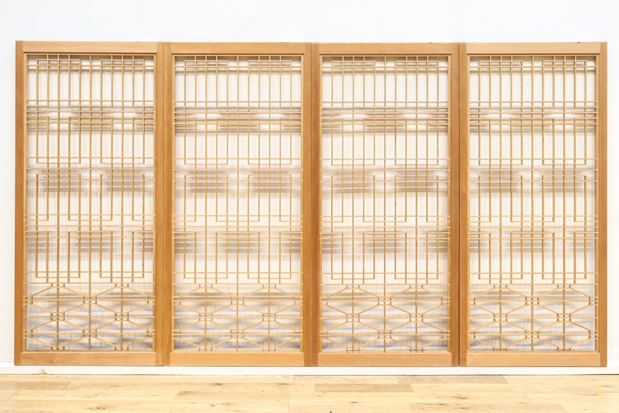 温かみある木地色の香図と蜀江の組子が美しい書院　EZ2893　在庫4枚