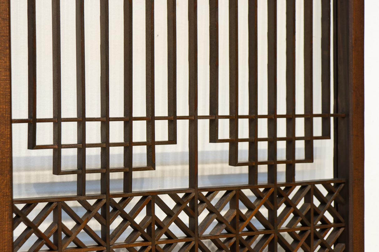 香図と幾何学模様の組子が上質感漂う書院　EZ2894　在庫4枚