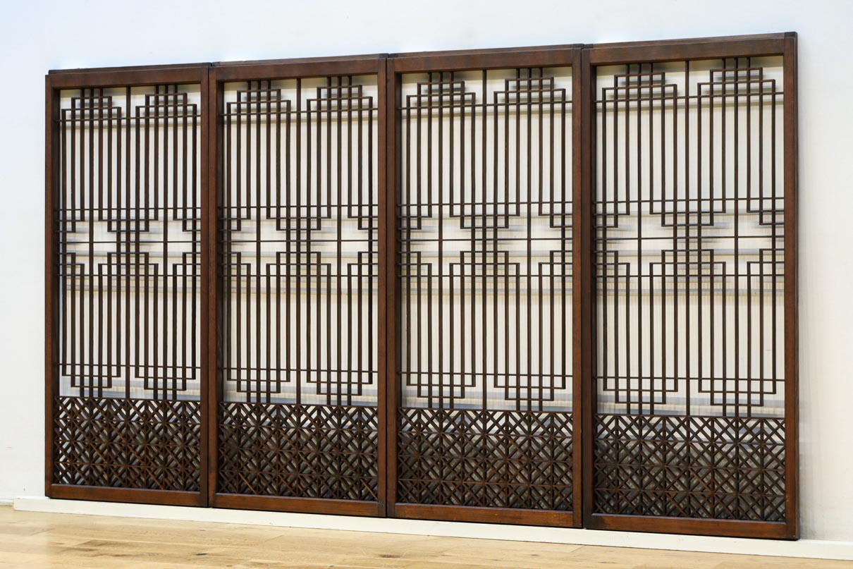 香図と幾何学模様の組子が上質感漂う書院　EZ2894　在庫4枚