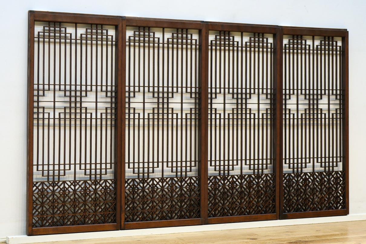 香図と幾何学模様の組子が上質感漂う書院　EZ2894　在庫4枚