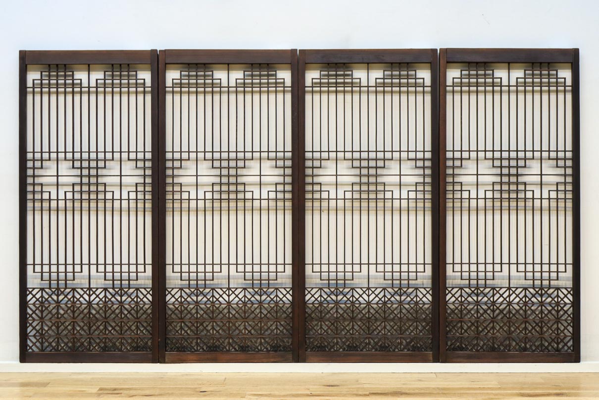 香図と幾何学模様の組子が上質感漂う書院　EZ2894　在庫4枚