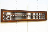 両端の組子細工と幾何学帯装飾で和モダンな面持ちの欄間　EZ2921　在庫1枚