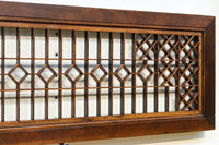 両端の組子細工と幾何学帯装飾で和モダンな面持ちの欄間　EZ2921　在庫1枚