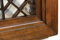 両端の組子細工と幾何学帯装飾で和モダンな面持ちの欄間　EZ2921　在庫1枚