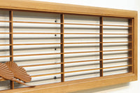 縁起の良い松の彫刻と格子を合わせた彫刻欄間　EZ2925　在庫1枚