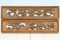 鶴と松を繊細に彫り描いて雅な面持ちある彫刻欄間　EZ2934ab　在庫(a:1 b:1)枚