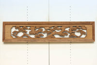 鶴と松を繊細に彫り描いて雅な面持ちある彫刻欄間　EZ2934ab　在庫(a:1 b:1)枚