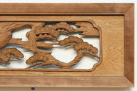 鶴と松を繊細に彫り描いて雅な面持ちある彫刻欄間　EZ2934ab　在庫(a:1 b:1)枚