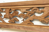 鶴と松を繊細に彫り描いて雅な面持ちある彫刻欄間　EZ2934ab　在庫(a:1 b:1)枚