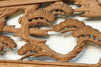 鶴と松を繊細に彫り描いて雅な面持ちある彫刻欄間　EZ2934ab　在庫(a:1 b:1)枚