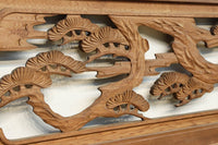 鶴と松を繊細に彫り描いて雅な面持ちある彫刻欄間　EZ2934ab　在庫(a:1 b:1)枚