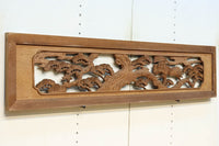 鶴と松を繊細に彫り描いて雅な面持ちある彫刻欄間　EZ2934ab　在庫(a:1 b:1)枚