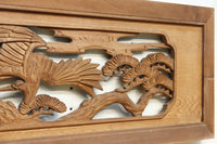 鶴と松を繊細に彫り描いて雅な面持ちある彫刻欄間　EZ2934ab　在庫(a:1 b:1)枚