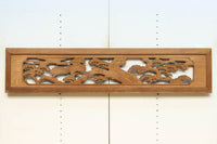 鶴と松を繊細に彫り描いて雅な面持ちある彫刻欄間　EZ2934ab　在庫(a:1 b:1)枚