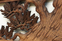 勇壮な鷹と松の絵柄が風格を感じさせる彫刻欄間　EZ2935ab　在庫(a:1 b:1)枚