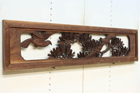 勇壮な鷹と松の絵柄が風格を感じさせる彫刻欄間　EZ2935ab　在庫(a:1 b:1)枚