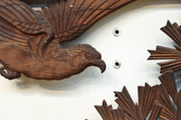 勇壮な鷹と松の絵柄が風格を感じさせる彫刻欄間　EZ2935ab　在庫(a:1 b:1)枚